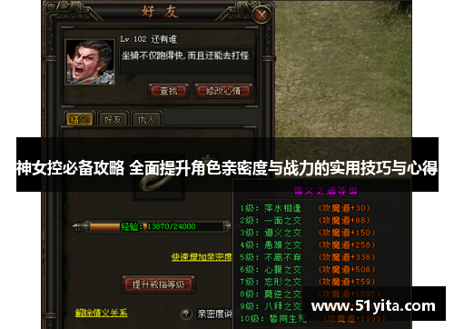 神女控必备攻略 全面提升角色亲密度与战力的实用技巧与心得